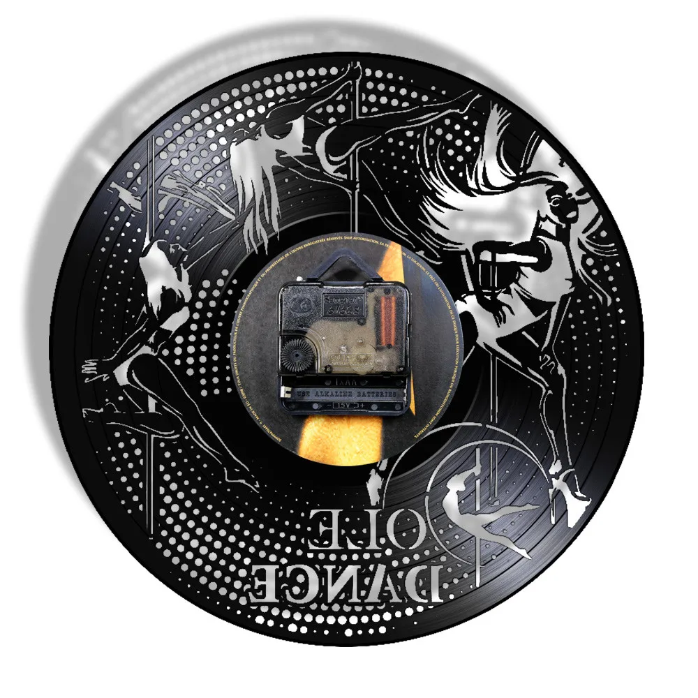 Настенные часы с виниловой пластиной для полюсного танца винтажные настенные