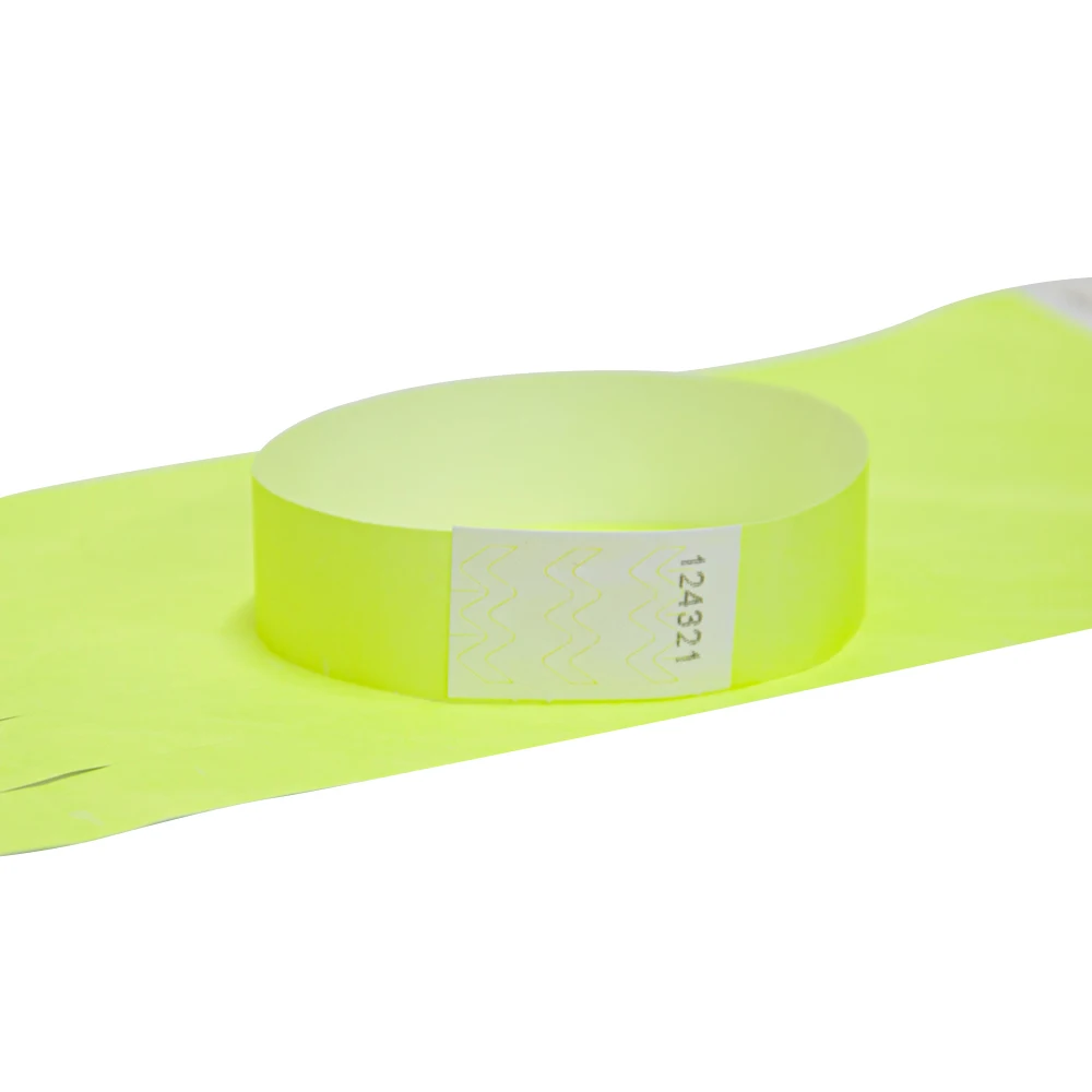 Neon Yellow Color 3/4 inch Tyvek Wristbands with Number Beautiful for Parties Events Identification 500 Pieces | Дом и сад