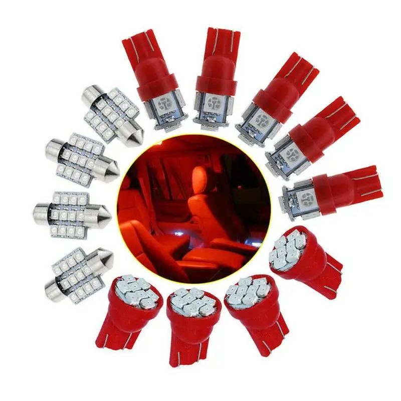 Автомобильный светодиодный инструментальный индикатор T10 5050 5SMD красный