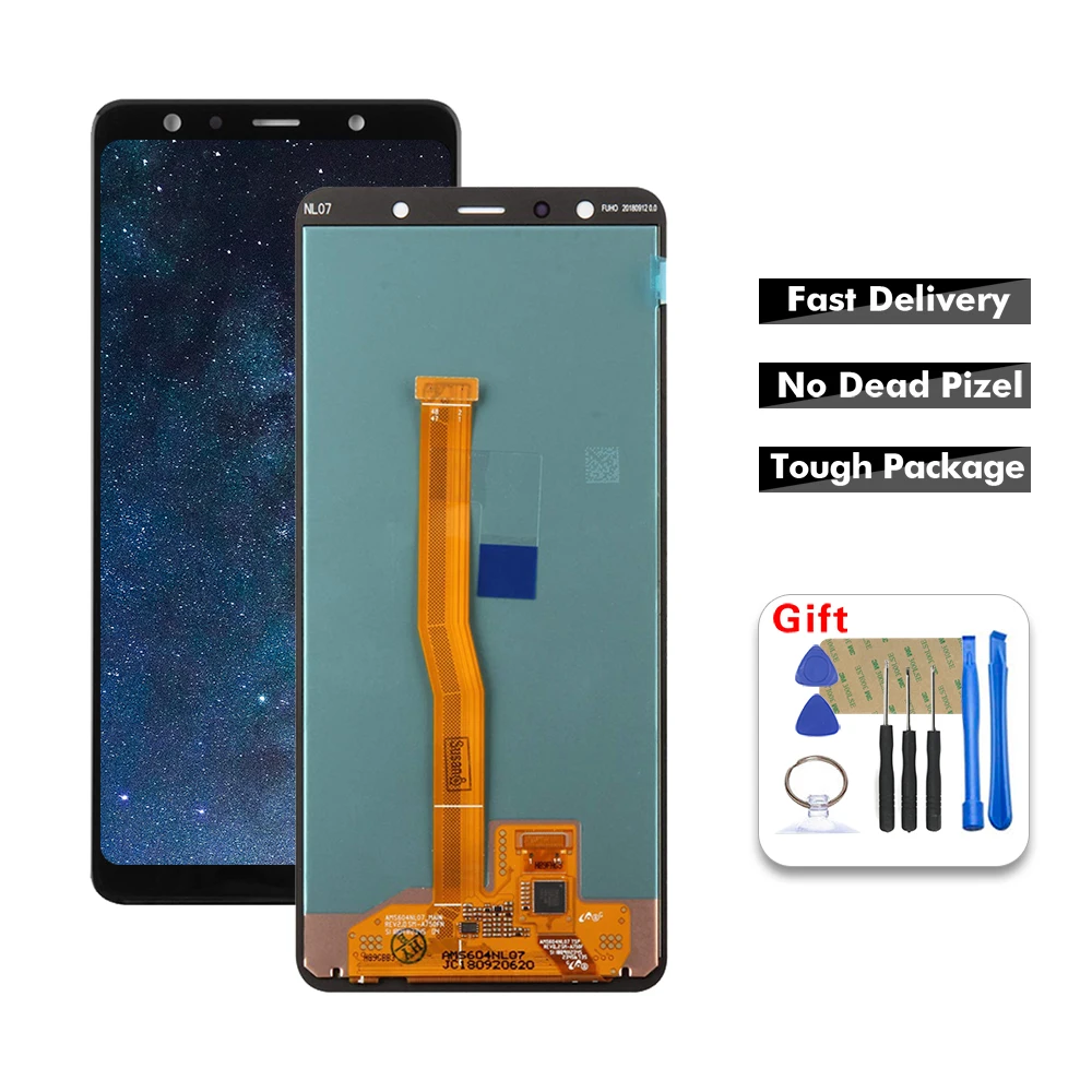 Для SAMSUNG GALAXY A7 2018 ЖК-дисплей сенсорный экран с рамкой A750 A750F SM-A750F / DS SM-A750G для SAMSUNG-A7