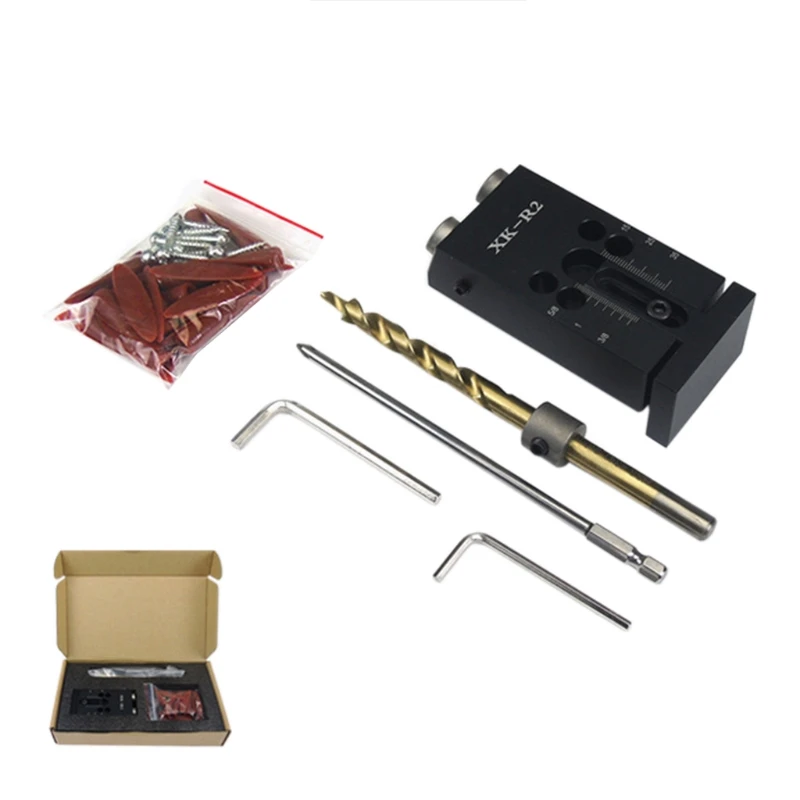 

Набор направляющих для сверления, Регулируемый наклонный джиг для отверстий, для деревообработки