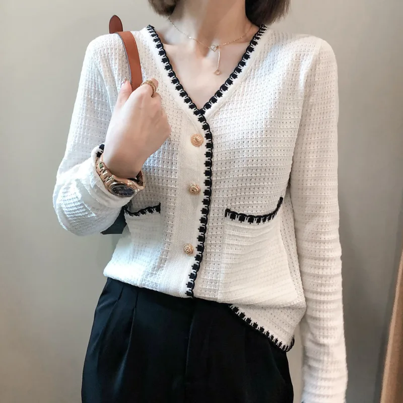 Женская одежда женский костюм джемпер свитера Укороченный кардиган милые топы с