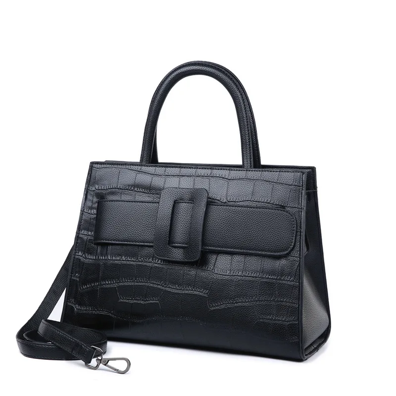 

100% Genuine Leather Handbags 2021 Portable Messenger Fashion Crocodile Pattern All-match Single Shoulder Large Capacity Bag Gg