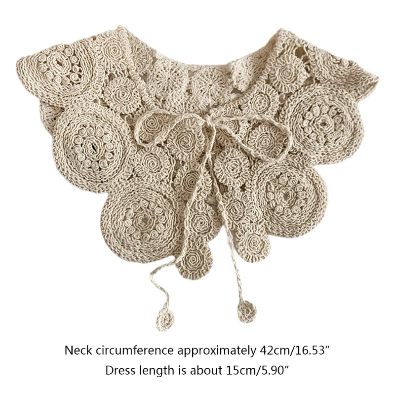 Винтажная Этническая вязаная крючком шаль шарф с круглым узором однотонная