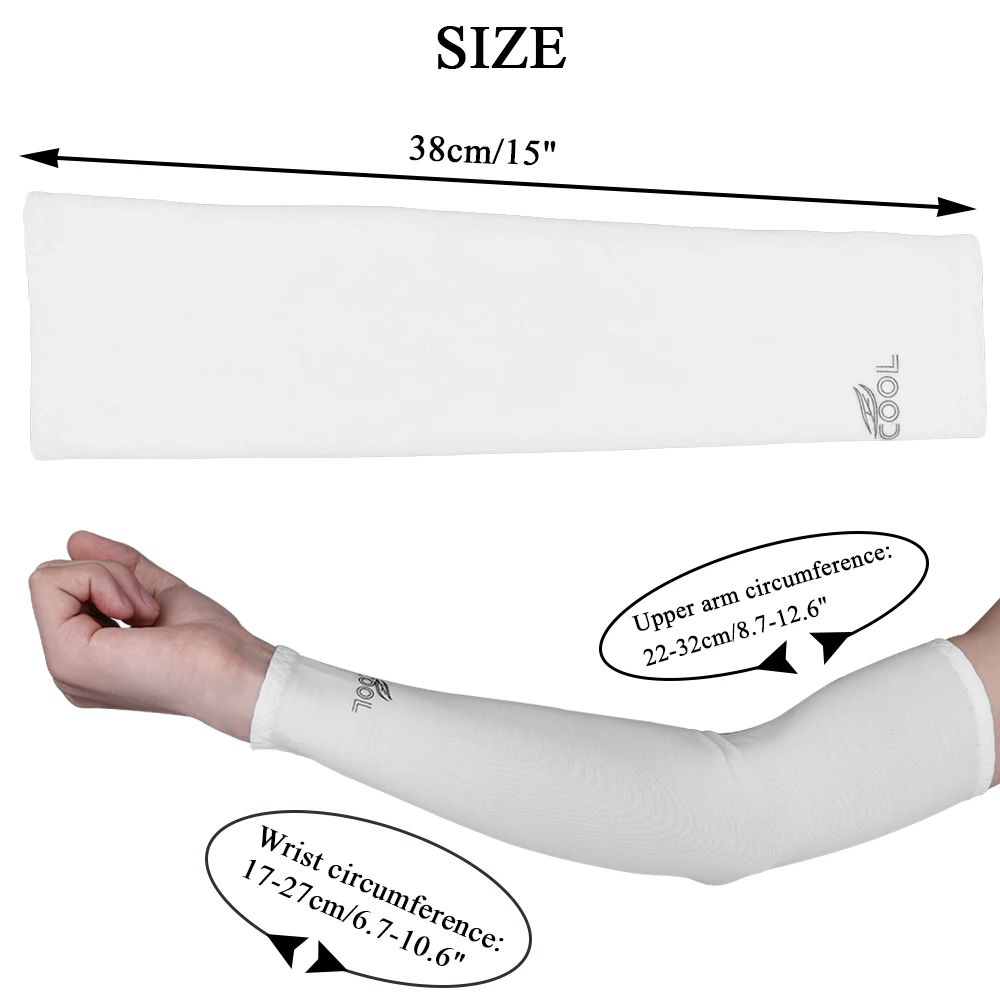 

2 PCS Arm Sleeves Sun UV Protection Cooling Ice Fabric Warmer Arms Sleeve Summer Sun Cool Outdoor Cuff Cover Sleeve
