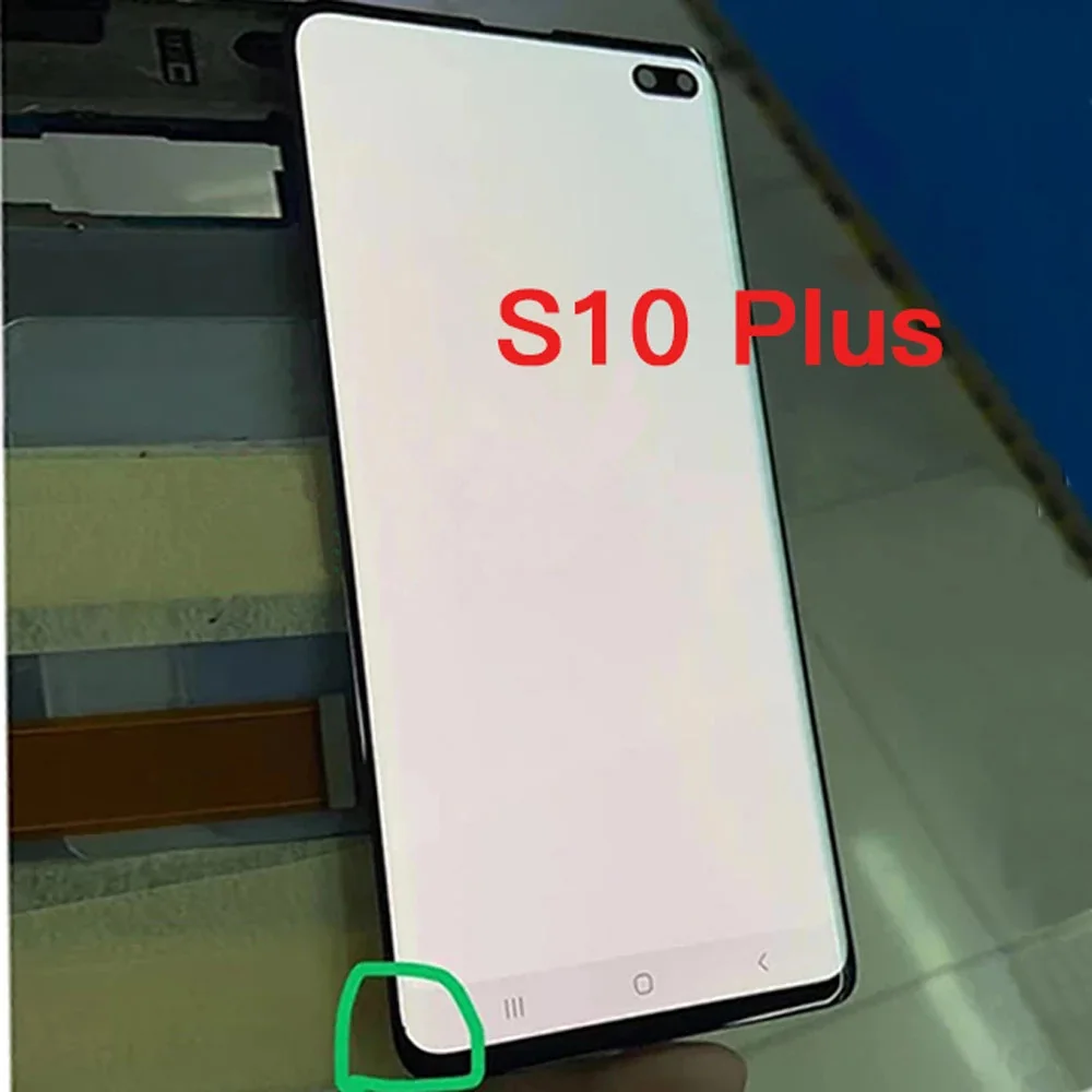 Original Amoled LCD display For SAMSUNG Galaxy S10 PLUS SM-G9750 G975F Touch Screen Digitizer Assembly with small Dead Pixels enlarge