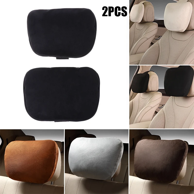 1 Pair Car Headrest Headrest For Head Pain Relief Filled Fiber Universal Car Neck Pillow Soft Cushion