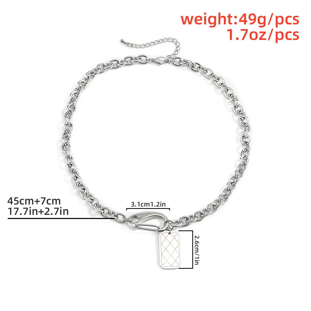 

Goth Stainless Steel Key Lock Rectangle Pendant Necklace for Women Men High Quality Chain Choker Necklace Kpop Fashion Jewelry