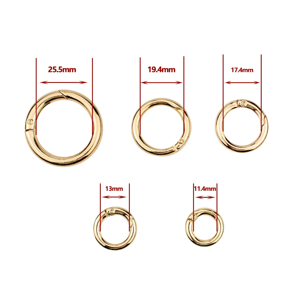 4Pcs Openable Keyring Metal Spring Gate O Ring Leather Bag Belt Strap Buckle Dog Chain Snap Clasp Clip Trigger Luggage | Багаж и сумки