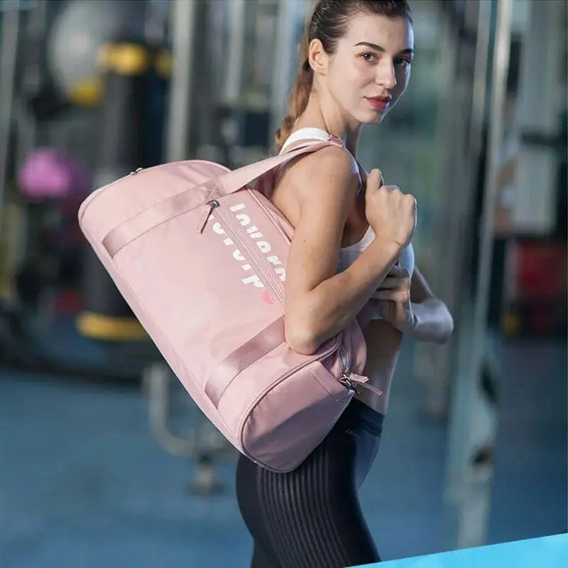 

Waterproof gym bag fashion lady travel bag hand luggage gym bag (with shoe box) wet and dry sports bag