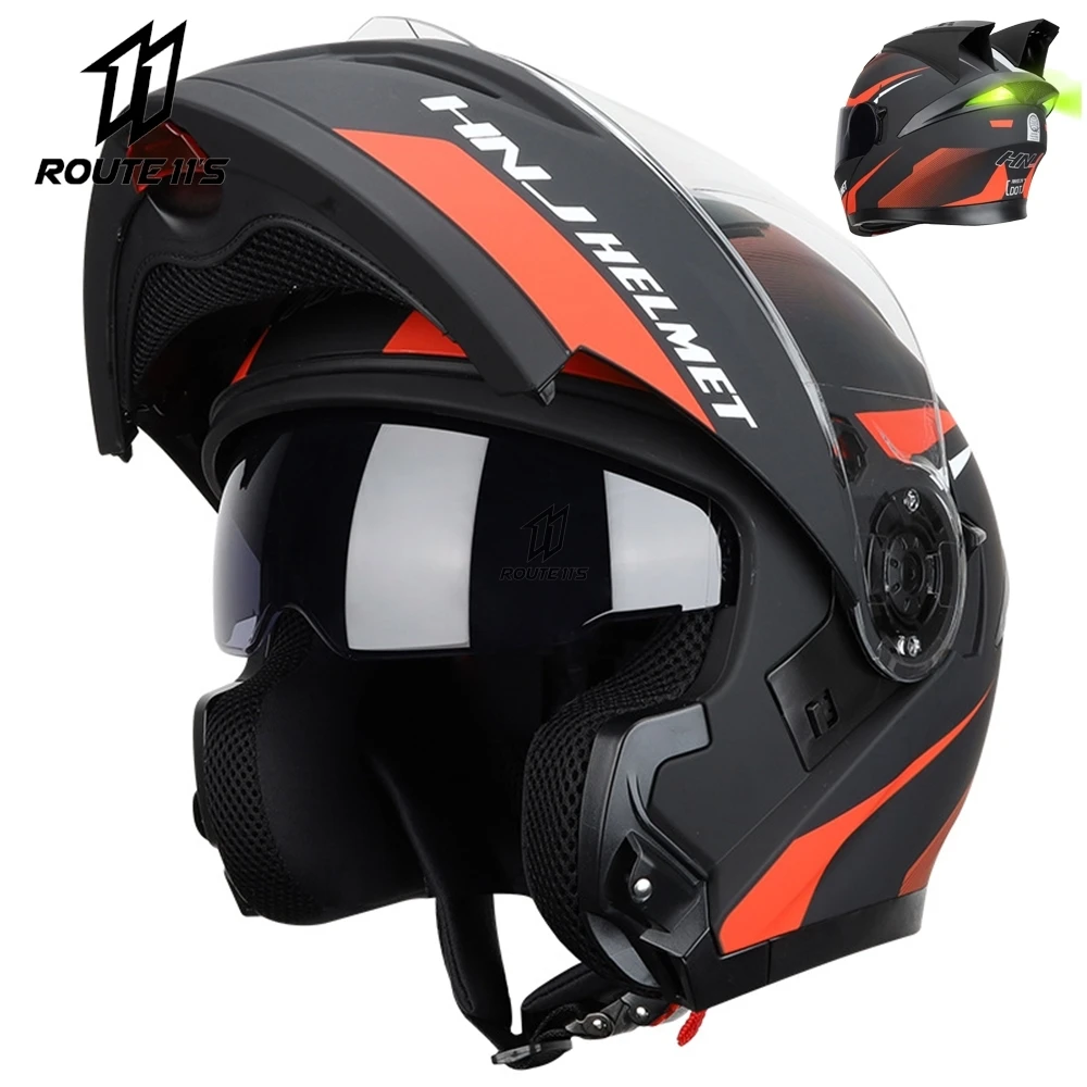 

HNJ Для мужчин Мотоциклетный Шлем модульная мото Двойной объектив шлем для мотоциклистов аварии Filp до шлемы для Мото шлем