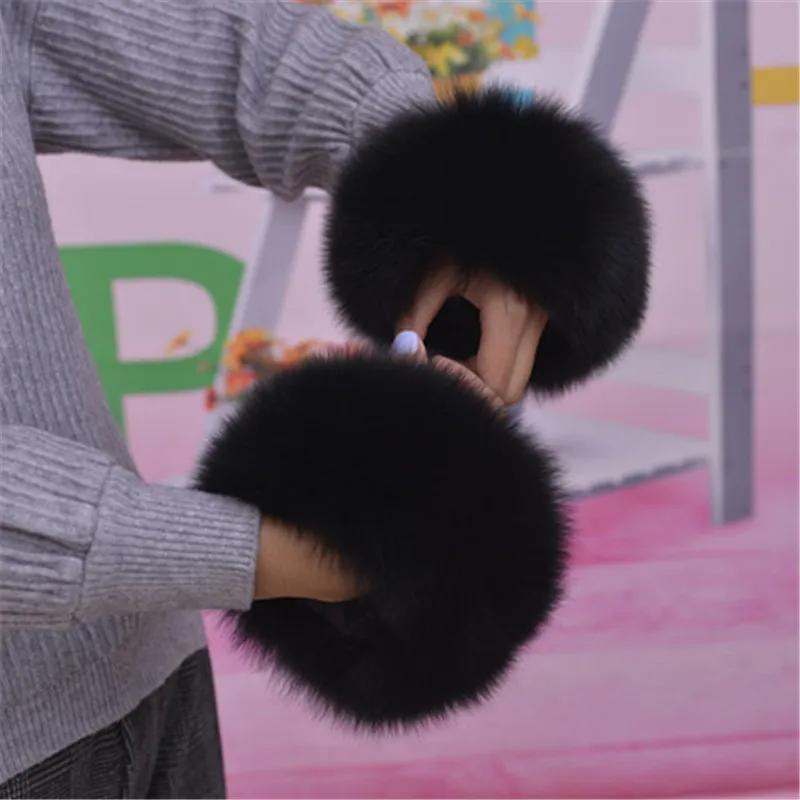 Fox Fur Bracelet Women's Real Leather High Quality Gloves Great Offer Wrist Warmer. | Аксессуары для одежды