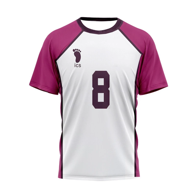 

3D Printed T-Shirt Japanese Animation Volleyball Junior No. 8 Ball Suit Summer Men's Children Outdoor Activities Short Sleeve