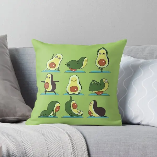 

Avocado Yoga Soft Throw Pillow Cover Print Pillow Case Waist Cushion Cover Pillows NOT Included