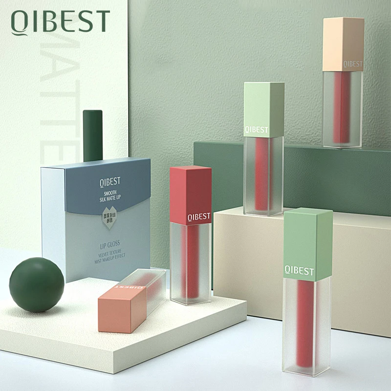Qibest матовая помада блеск для губ Водонепроницаемый красный косметика Длительное