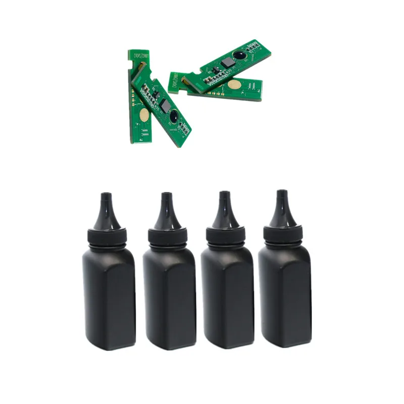

4Pcs Refill Toner Pwoder + 4Pcs Black Chip for Samsung SL C430 C430W C480 C480W C480FN C480FW CLT-404 CLT-404S K404S CLT-K404S