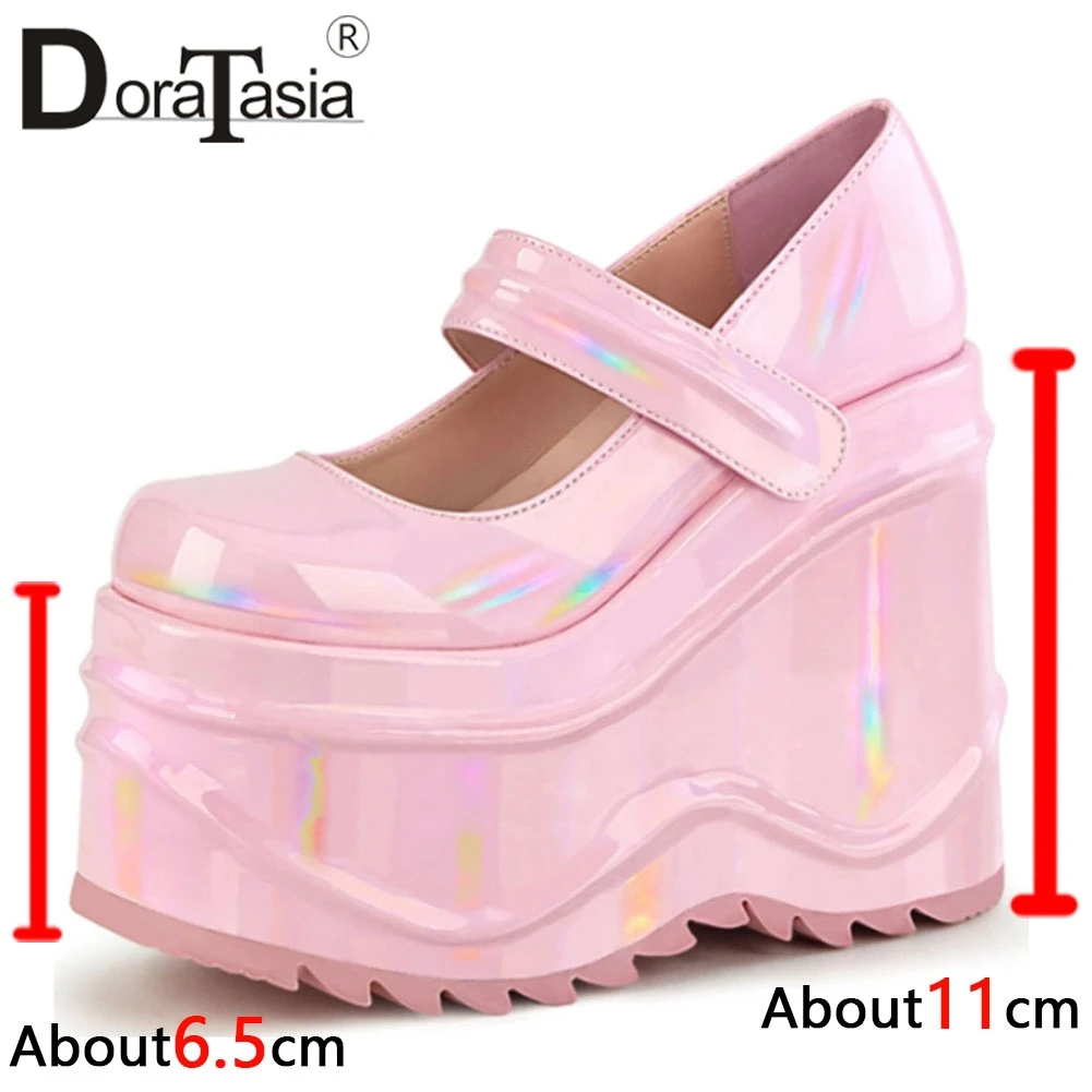

Brand Design Ladies High Platform Mary Janes Pumps Fashion Wedges High Heels Women Pumps Thick Bottom Gothic Shoes Woman