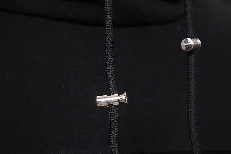 Мужская толстовка с высоким воротом черная Повседневная Толстовка в стиле