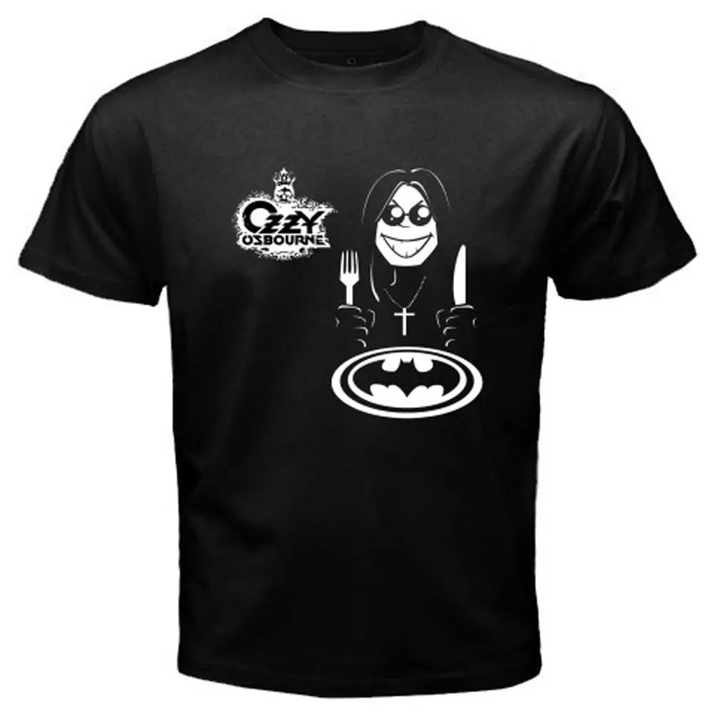 Новая мужская черная футболка с логотипом Ozzy osn летучая мышь летняя круглым