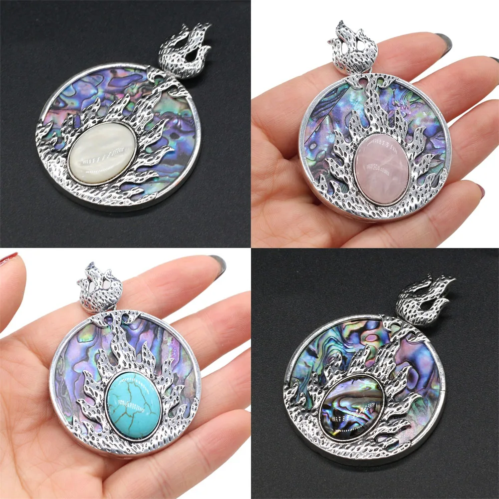 

Natural Stone Pendants Tibetan Silver Crystal Charms for Jewelry Making DIY Necklace Earring Crafts