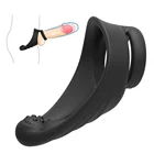 EXVOID Мошонка связывают кольцо на пенис для задержки эякуляции секс-игрушки для мужчин эрекция Двойные Кольца Массаж простаты черный кольцо для пениса Силиконовое