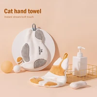 cute cat hand towel microfiber kitchen towel high efficiency tableware household super absorbent cleaning towel kitchen tools