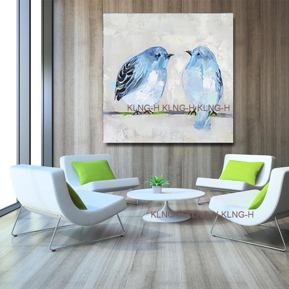 

Pintura al leo del arte de las aves encantadoras pintadas a mano 100% pinturas de pjaros de dibujos animados lienzo para decor