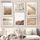 Листы морских волн для картин, Пляжная дорожка, рисунок одуванчика, скандинавские плакаты и принты, настенное искусство, декоративные картины для дома