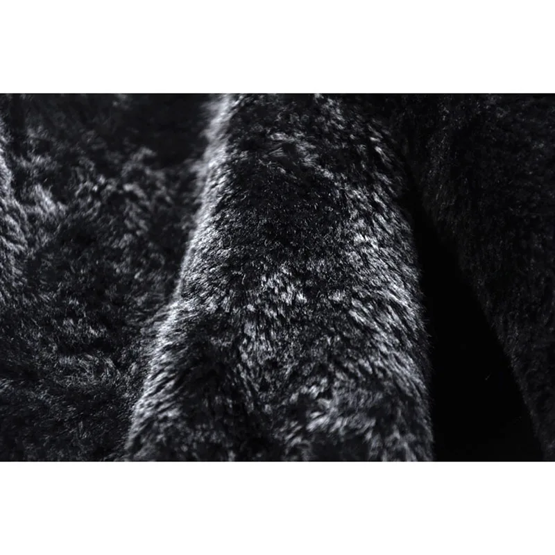 

2021 Winter Thick Warm Black Hooded Lamb Fur Liner Denim Jacket Coat Women Outwear Oversized Loose Mid Long Jeans Jacket Female
