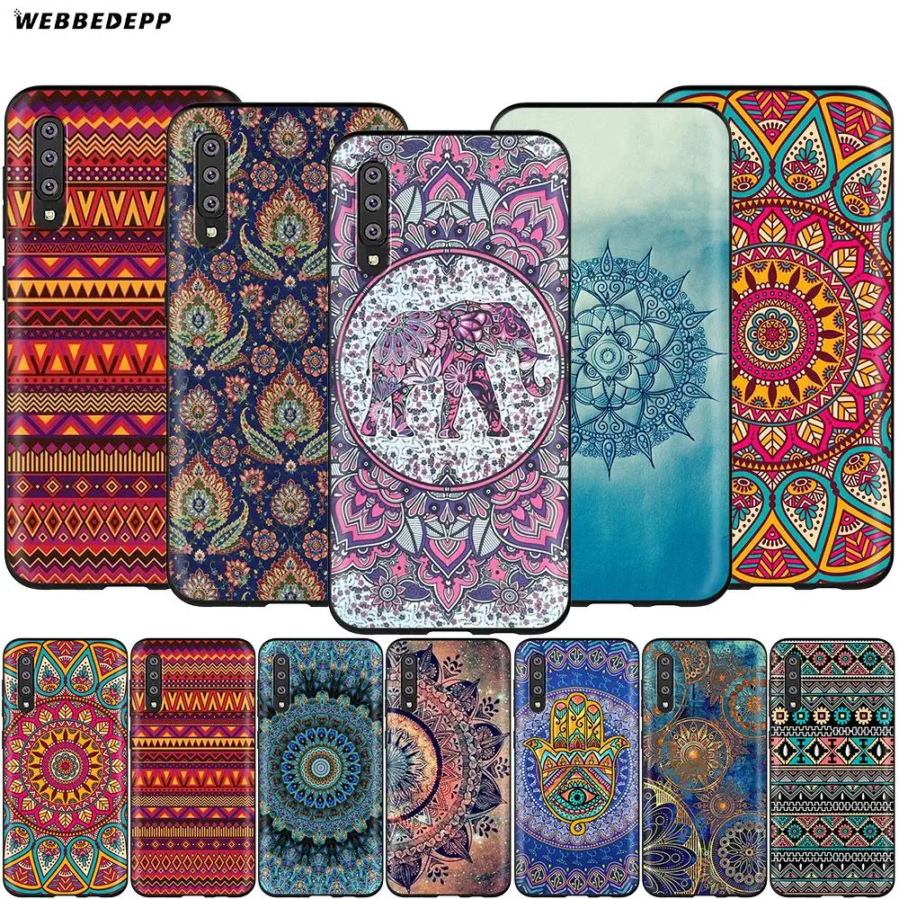 Webbedepp Модный чехол с принтом мандалы для Samsung Galaxy S7 S8 S9 S10 Plus Edge Note 10 8 9 A10 A20 A30 A40 A50 A60