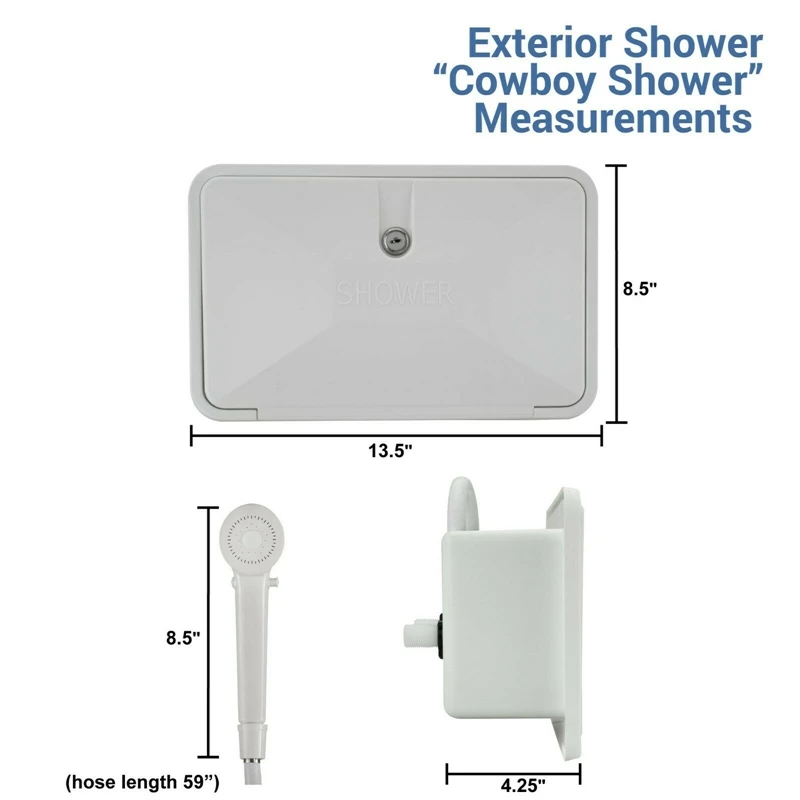 

RV Exterior Shower Box Kit Caravan High Pressure Shower Head for Trailer Boat Camper Motorhome Accessories