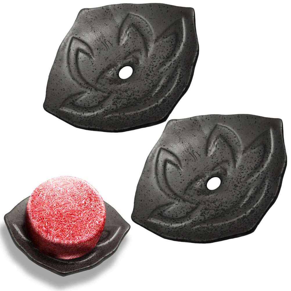 2PCS Lotus Shape Soap Dish Anti-Slip Draining Case Household Box Lotus-Shaped Container Ceramic Tray | Дом и сад