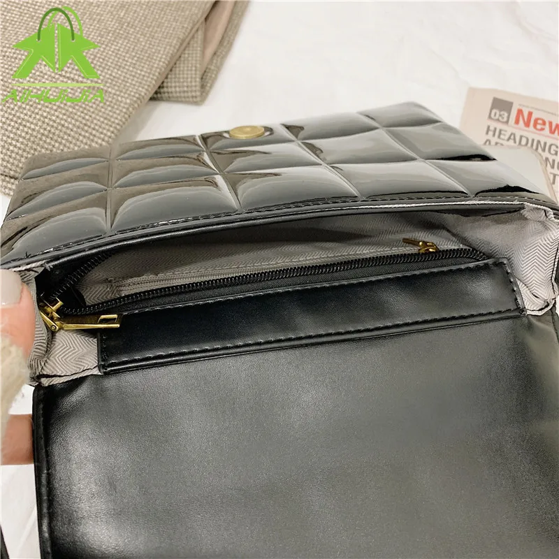 

2020 Solid Color Fashion Shoulder Handbags Female Travel Cross Body Bag Patent Leather Small PU Leather Crossbody Bags For Women