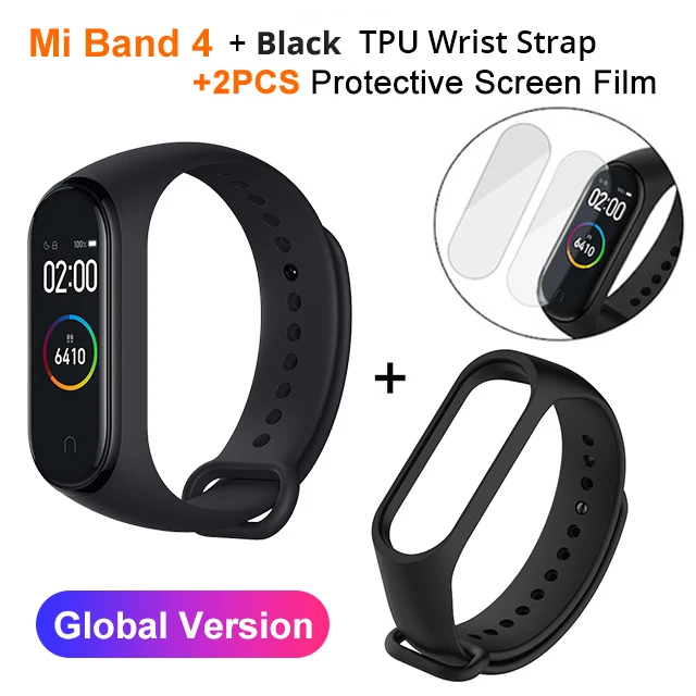 MiBand4 N BlackStrap Xiaomi mi Band 4 SmartBand mi Band 4 Браслет фитнес-трекер для измерения сердечного ритма Bluetooth 5,0 50 м водонепроницаемый - Цвет: MiBand4 N BlackStrap