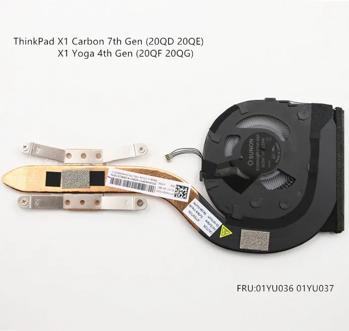 

New For X1 Carbon 7th Gen (20QD 20QE) X1 Yoga 4th Gen (20QF 20QG) CPU Heatsink Cooling Fan 01YU036 01YU037