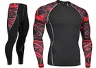 Мужской компрессионный спортивный костюм, Быстросохнущий базовый слой, тренировочный комплект для фитнеса, мужская спортивная одежда rashguard, одежда для бега и бега 4XL