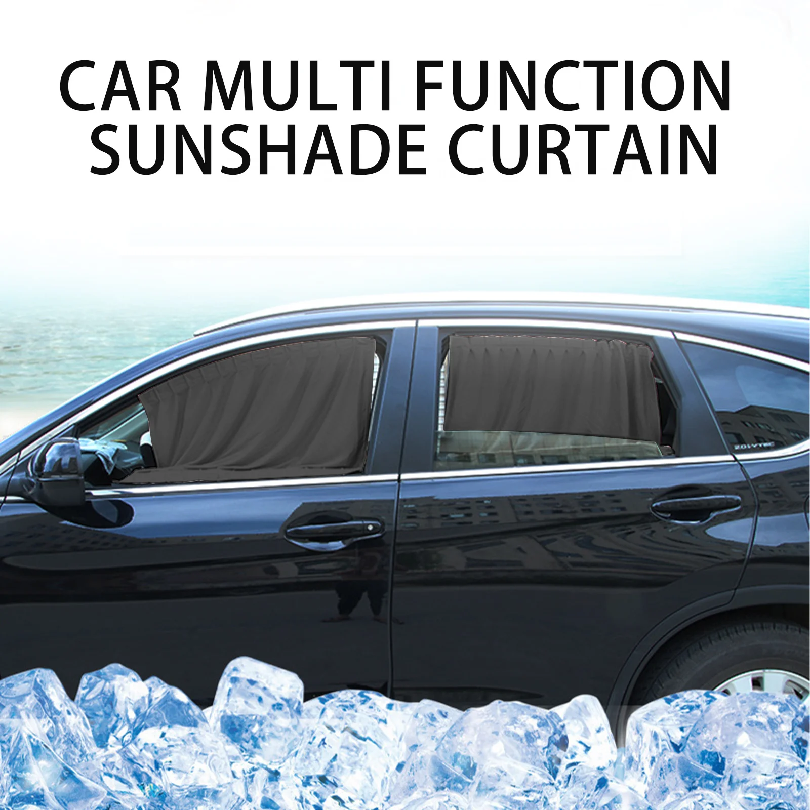 

2 pcs 50L Car Anti-UV Side Window Sunshades Car Window Shade Curtain Auto Rear Windshield Sun Block For Most Of Cars SUV