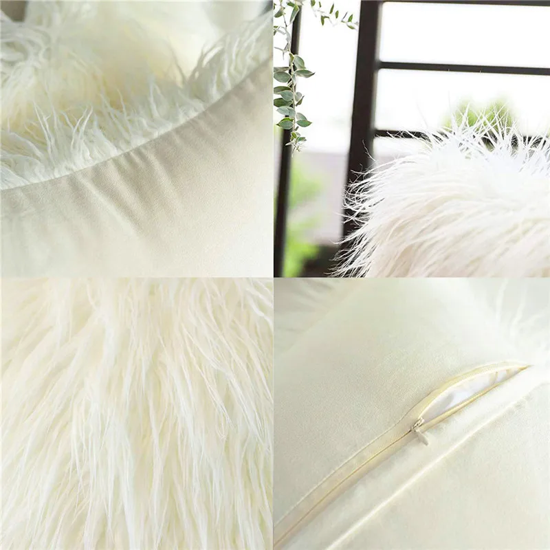 Плюшевые длинные наволочки Fuwatacchi темно-синие для домашнего дивана декоративные