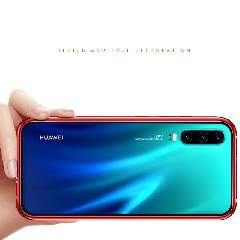 Manderm Cell Phone Case For Huawei P30 Pro Mate 20 20X Tempered Glass Transparent Business Protective Anti-shock |