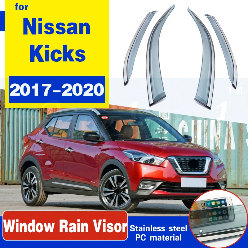 

Дефлектор боковых окон для Nissan Kicks 2017, 2018, 2019, 2020, козырек для дыма, вентиляционные оттенки, защита от солнца, дождя, аксессуары