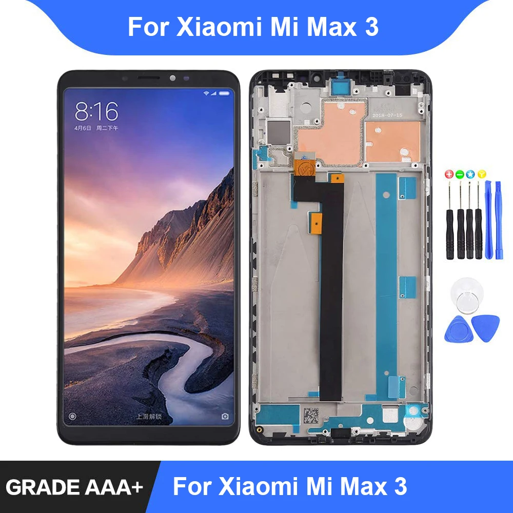 ЖК дисплей с сенсорным экраном и дигитайзером в сборе запасные части для Xiaomi Mi Max 3