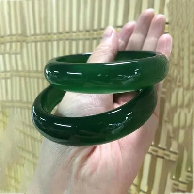 

zheru jewelry natural agate chalcedony green 54-64mm bracelet elegant princess jewelry, best gift for mother and girlfriend