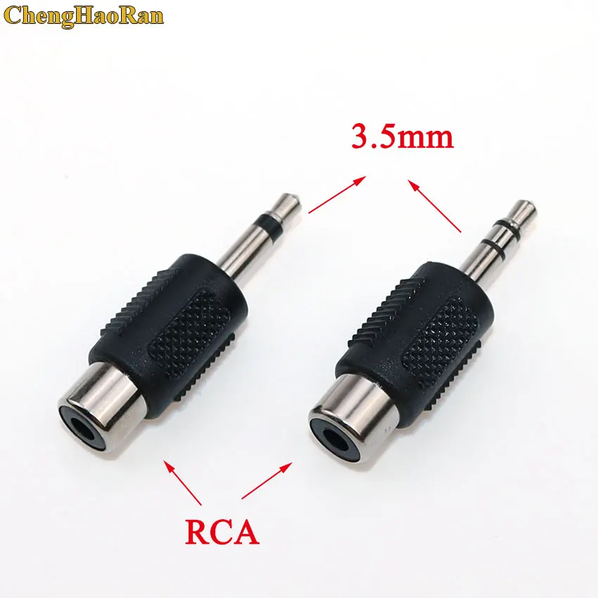

ChengHaoRan 1pcs RCA Jack Connector to Jack 3.5 MM mono/stereo Plug Adapter Nickle plated Quality plastic Audio RCA Plug