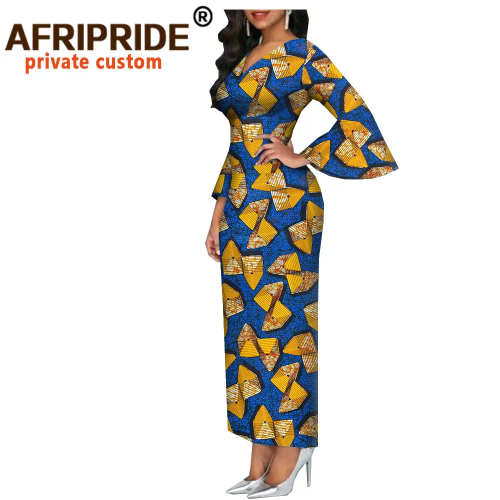 Женское длинное платье макси с принтом Дашики вечерние платья v образным вырезом