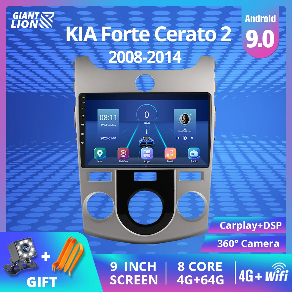 Автомагнитола 2DIN Android 9 0 с GPS DSP DVD-плеером для Kia Cerato2 TD 2008-2014 | Автомобили и
