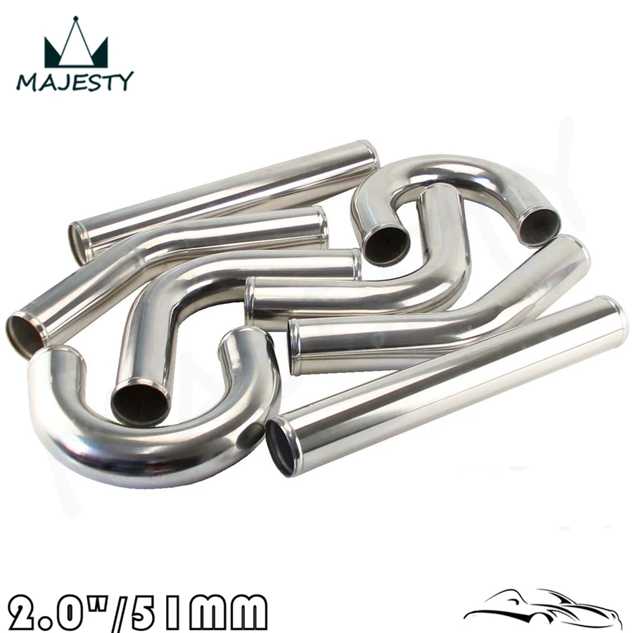 Труба турбо-интеркулера 2 дюйма труба из хромированного алюминия + T-CLAMPS