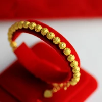 yellow gold color bracelets for women 6mm buddha ball chain bracelet pulseira femme wristband vietnam sagin jewelry bijoux