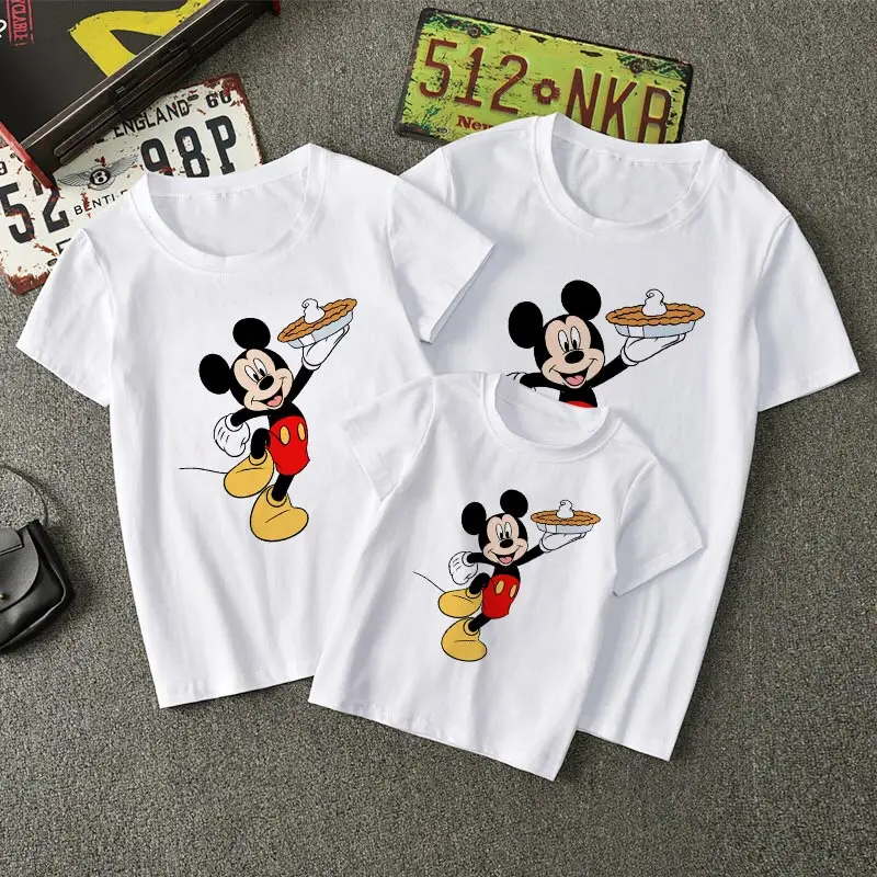 

New Daddy Mommy Baby Family Matching Outfits Disney Mickey Mouse Print T-Shirts Mother Daughter Father Son Family Look Tops