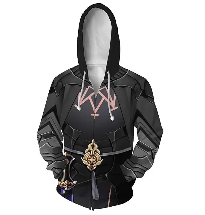 Огонь эмблема три дома Byleth Толстовка с длинным рукавом пальто на молнии Косплей