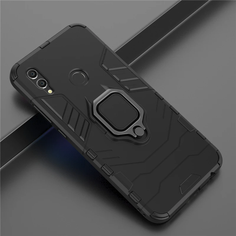 Защитный чехол с кольцом на палец для Huawei Honor 10 Lite 8X Note View ударопрочный подставкой